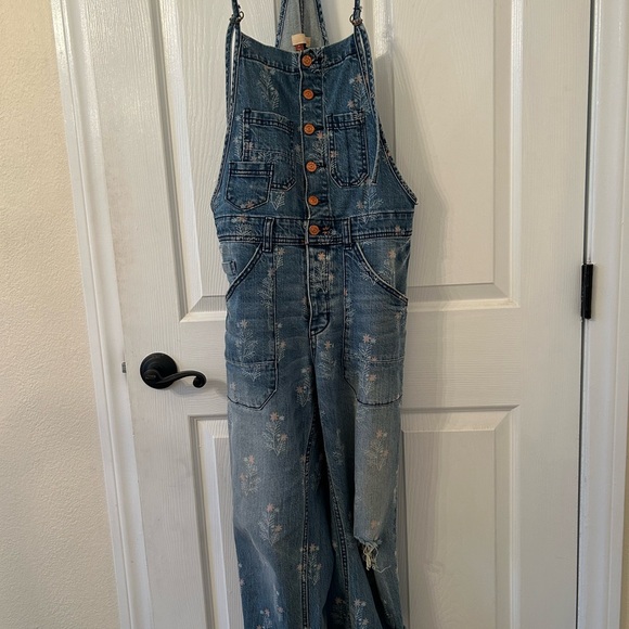 Pilcro Blue Denim Overalls Casual Style - Picture 2 of 5
